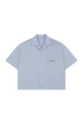 boxy script shirt : light blue