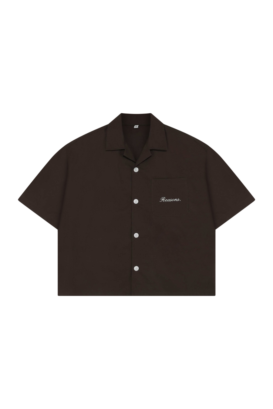 boxy script shirt : espresso brown