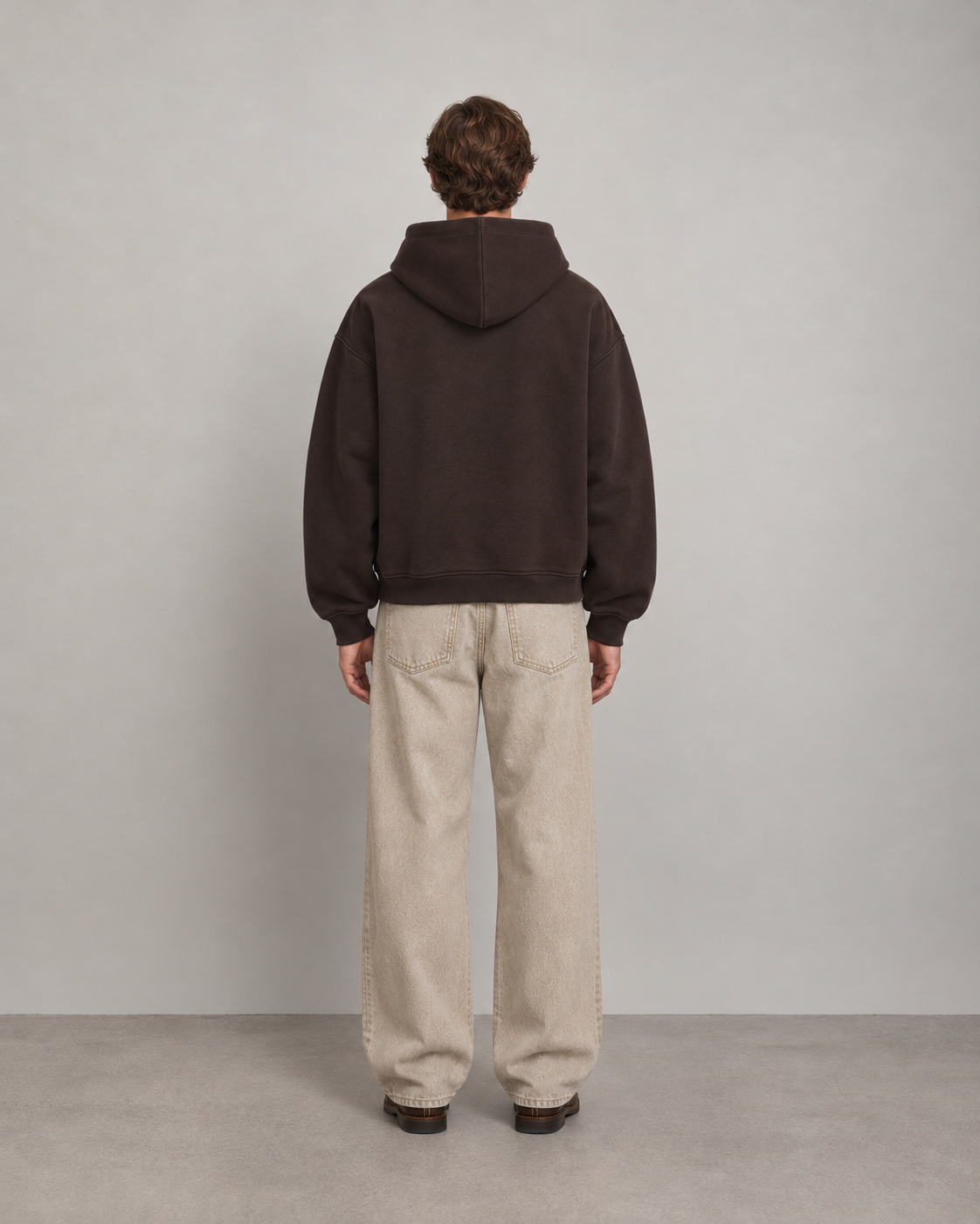 boxy hoodie : espresso brown