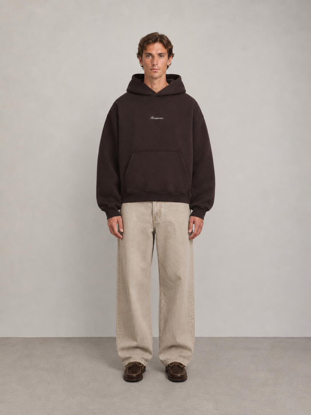 boxy hoodie : espresso brown