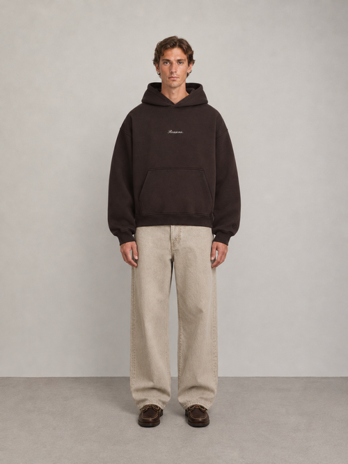 boxy hoodie : espresso brown