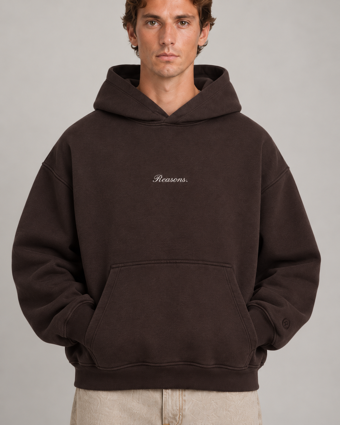 boxy hoodie : espresso brown