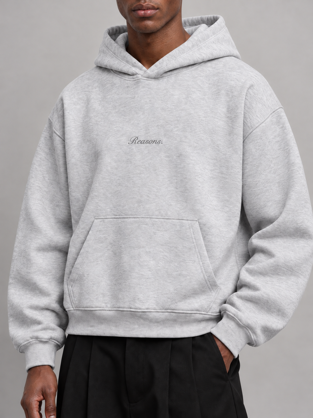 boxy hoodie : grey marl