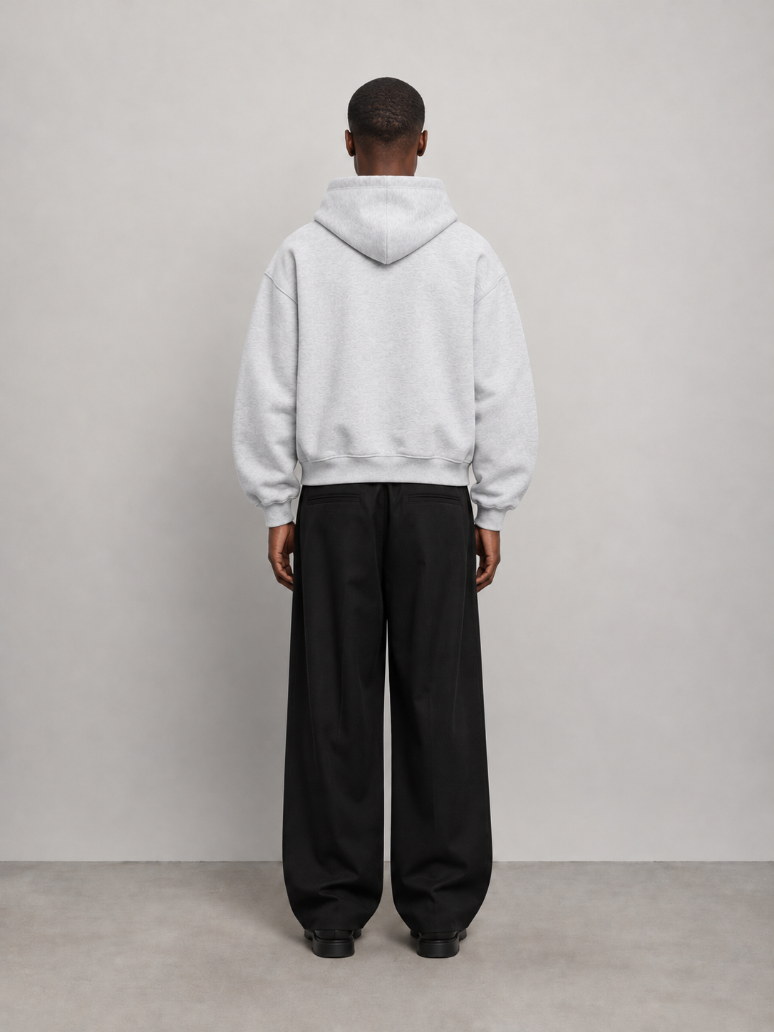 boxy hoodie : grey marl